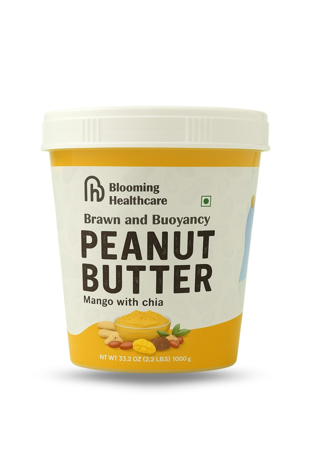 Peanut Butter – Mango with Chia | Protein & Fiber | Natural Nut Butter for Smoothies, Toast & Snacks