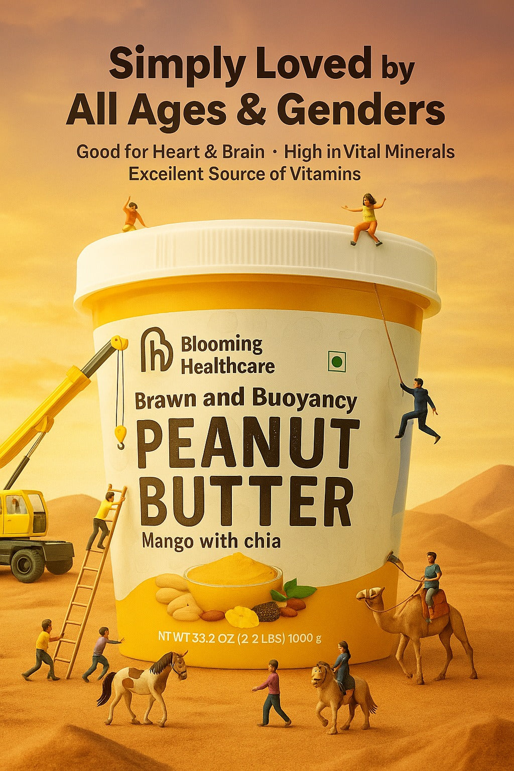 Peanut Butter – Mango with Chia | Protein & Fiber | Natural Nut Butter for Smoothies, Toast & Snacks